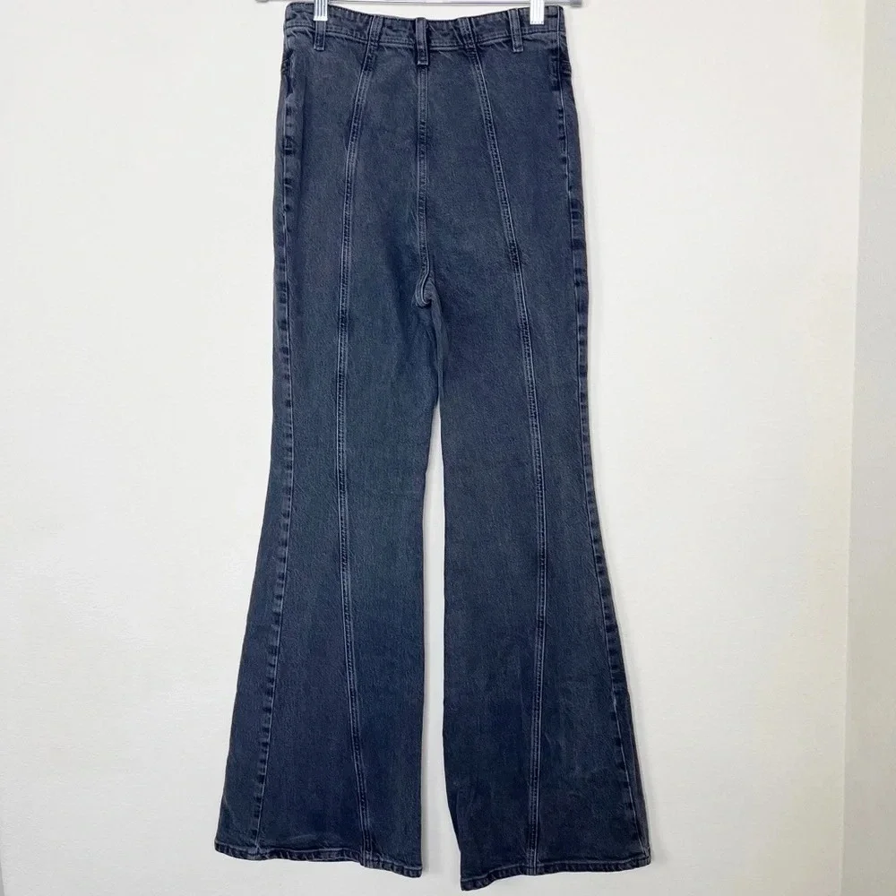 Free‎ People Florence Black Gray Flare Jeans